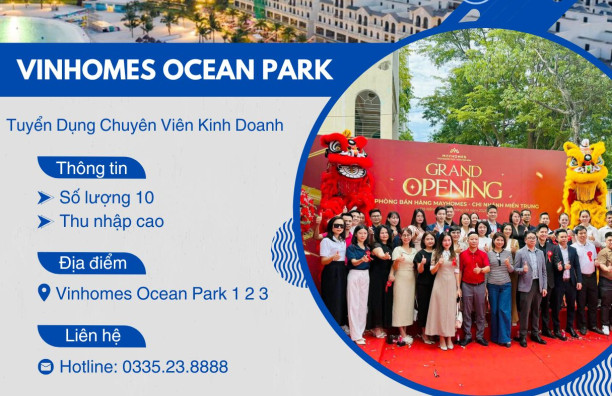 ClickHomes Tuyển Chuyên Viên Kinh Doanh Bất Động Sản Vinhomes Ocean Park 1, 2, 3 – Làm Việc Tại Hà Nội & Hưng Yên